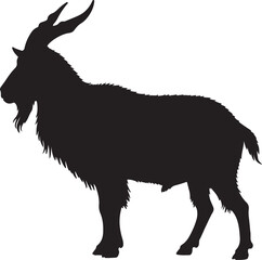 Markhor Solid Vector Silhouette
