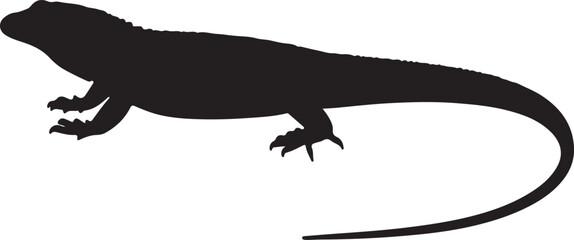 Mexican Alligator Lizard Solid Vector Silhouette