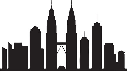 Fototapeta premium Kuala Lumpur Skyline Silhouette