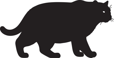 Pampas Cat Solid Vector Silhouette