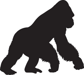 Western Lowland Gorilla Solid Vector Silhouette
