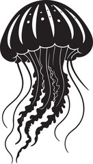 White-Spotted Jellyfish Solid Vector Silhouette