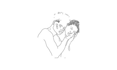 Tender Moment Between Two Figures