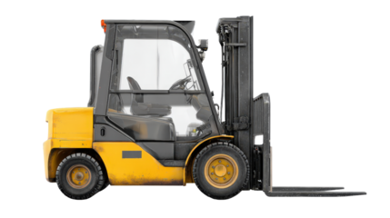 Forklift operator cabin background isolated on a Transparent background, PNG file.