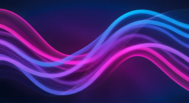 Fundo abstrato moderno com ondas gradientes rosa e azul para design gr&aacute;fico e apresenta&ccedil;&otilde;es digitais