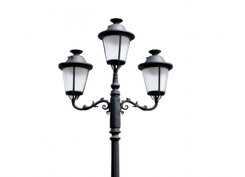 a street lamp isolated on a white background, png, transparent