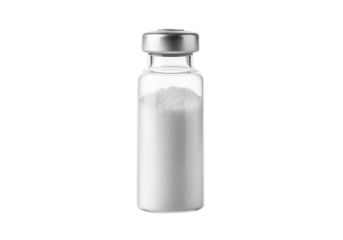 Medical Vial with White Powder: Pharmaceutical Research & Healthcare Concept