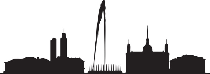 Obraz premium Geneva Switzerland Skyline Silhouette