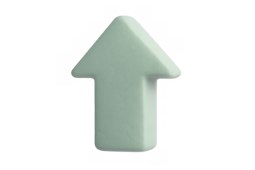 Upward green 3d arrow rendereding against transparent backdrop, symbolizing growth, progress, direction for graphic design work