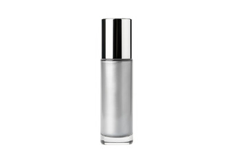 Silver Nail Polish Bottle on White Background