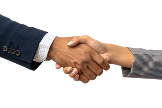 Diverse Business Handshake Agreement Partnership Collaboration on Transparent Background