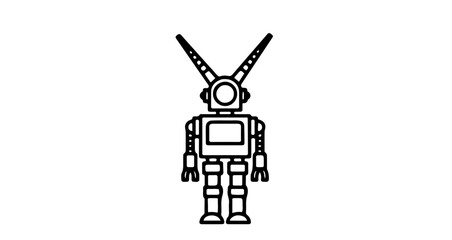Outline robot vector illustration for ai technology and automation design projects and futuristic concepts