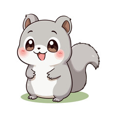 Fototapeta premium Cute Baby Gray Squirrel Clipart 03