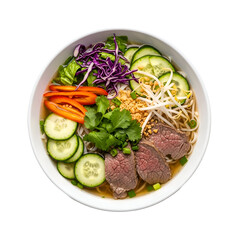 Delicious Vietnamese Pho Soup Bowl Fresh Ingredients.