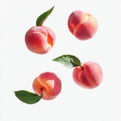 Peaches with leaf natural leaves fruit.