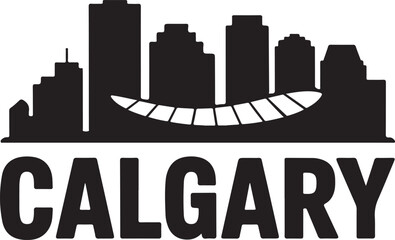 Naklejka premium Calgary Alberta Skyline Silhouette