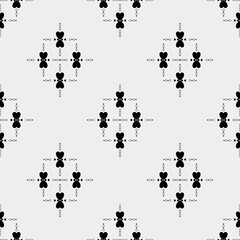 Heart pattern of minimal black line. Seamless pattern of abstract geometric shape in black and white. Concept of modern, classic, elegant, repeat, heart for wrapping paper, wallpaper, decor, texture.
