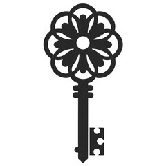 Obraz premium Ornate Antique Key Line Art Vector