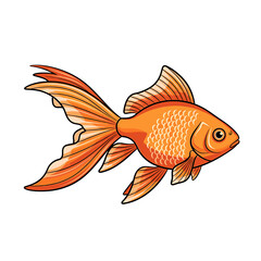 A vibrant illustration of a goldfish, showcasing its detailed fins and scales.
