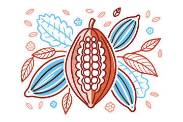 Beautiful and playful Cacao with white background