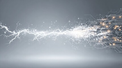 Abstract graphic of circuit board with lightning