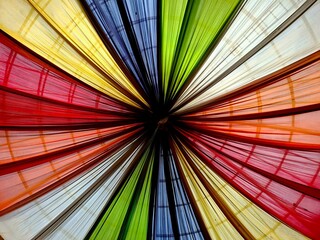 Beautiful and unique decoration of the top of the large room full of color