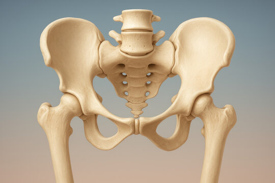 Human Pelvis and Hip Bones Anatomy Illustration for Medical Education [Illustration]
