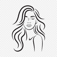 woman with long hair vector