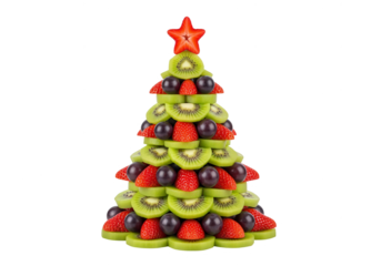 Festive Christmas Tree Made of Fresh Fruit - Healthy Holiday Treat