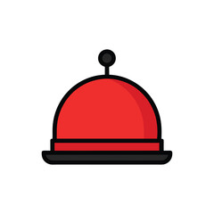 A colorful service bell vector art illustration