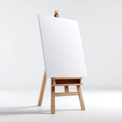 A simple white drawing board empty, isolated on a pure white background. Art, drafting.