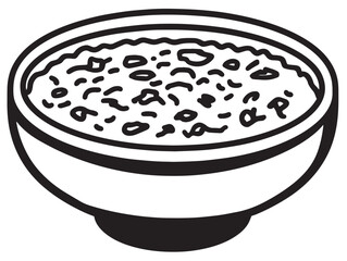 Traditional Indian Misal Pav symbol in clean vector line