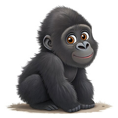 Fototapeta premium adorable gorilla isolated white background
