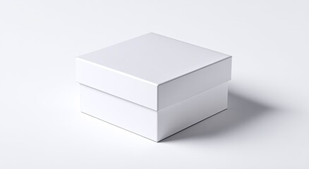 Naklejka premium Blank white square gift box, simple and clean design