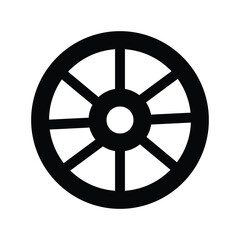 Fototapeta premium Wagon wheel silhouette vector
