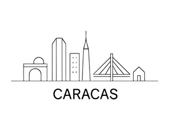 Caracas city skyline vector on white background
Vector line city skyline