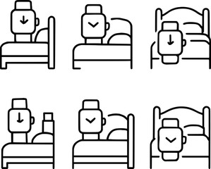 Watch on Bed Vector Icon Collection 