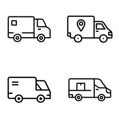 Fototapeta premium Small Parcel Van Icon – Local Delivery and Courier Service Symbol