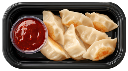 Nepalese Traditional Dish Momo. Authentic Cuisine in Nepal momo over a rustic wooden background.
Steam-cooked momos with sauce.
