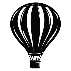 Obraz premium Elegant Vintage Hot Air Balloon Silhouette Vector Illustration