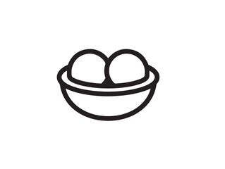 Spicy pani puri snack icon in modern vector