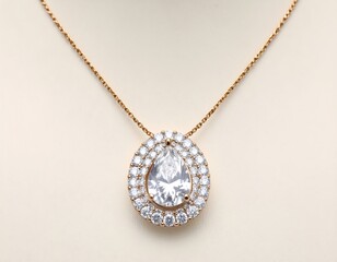 Elegant pear-shaped diamond pendant necklace
