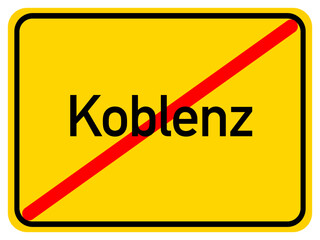 Illustration of a city exit sign for the city of Kobelnz