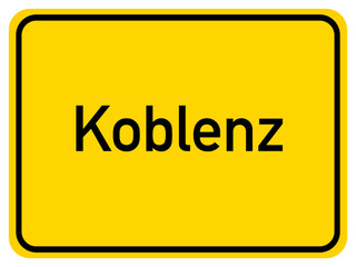 Illustration of a city entrance sign for the city of Koblenz