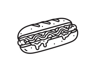 Delicious Philly cheesesteak icon with bold vector lines