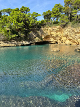 Secluded sea bay and rocks