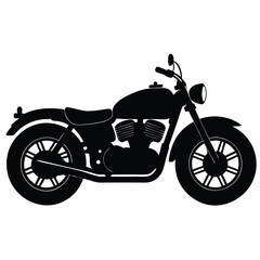 Obraz premium Black motorcycle silhouette classic design vintage