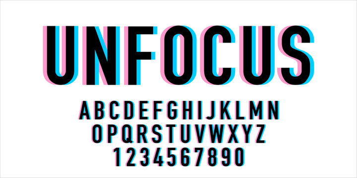 unfocus font Vector of modern abstract alphabet illustration
