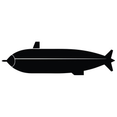Fototapeta premium Black torpedo silhouette submarine vessel