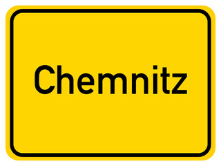 Illustration of a city entrance sign for the city of Chemnitz